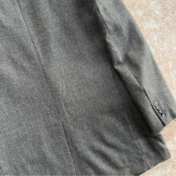 Geoffrey Beene lambs Wool Blazer Men’s Sz 42 R Gray Sport Coat Two Button Luxury - Picture 16 of 16